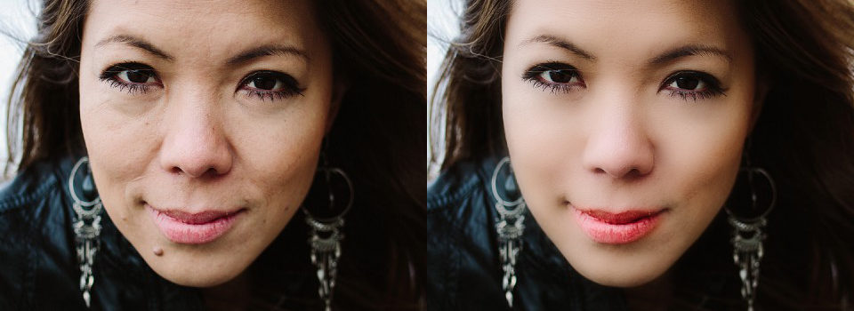 Skin retouching using Adobe Photoshop CC and Portraiture