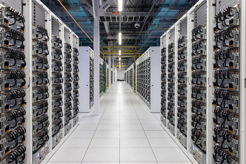 Interior of xAI's Colossus data center compute hall in Memphis